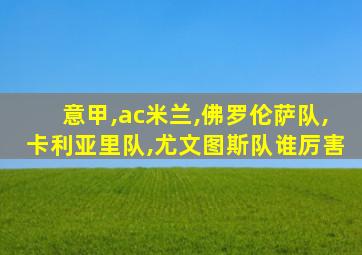意甲,ac米兰,佛罗伦萨队,卡利亚里队,尤文图斯队谁厉害
