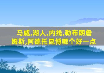 马威,湖人,内线,勒布朗詹姆斯,阿德托昆博哪个好一点